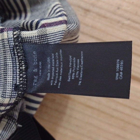 Rag & Bone Blue & Black Plaid Simone Check Pants Size 12 - Picture 9 of 13